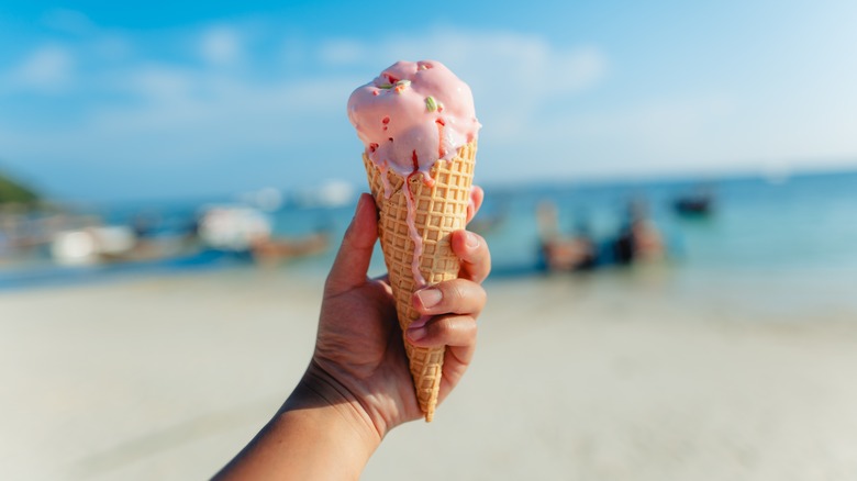 ice cream cone beach