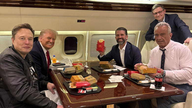 Donald Trump eating fast food