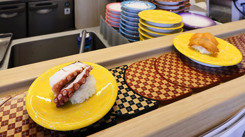 Conveyor belt sushi.
