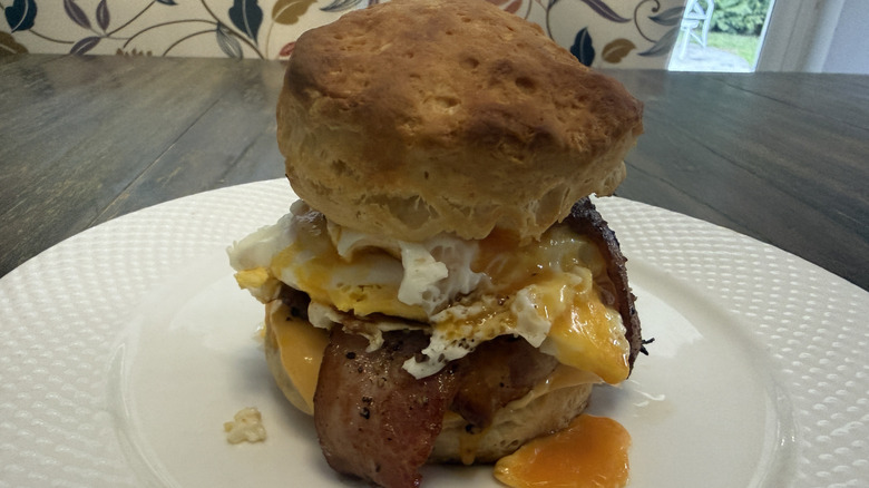 Pillsbury Grands Buttermilk Breakfast Sandwich on white plate