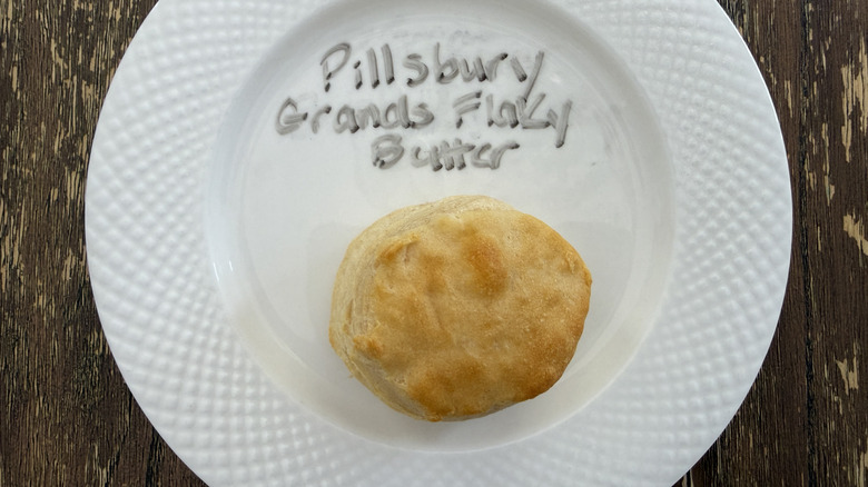 Pillsbury Flaky Layers Butter Tastin' Biscuit on white plate