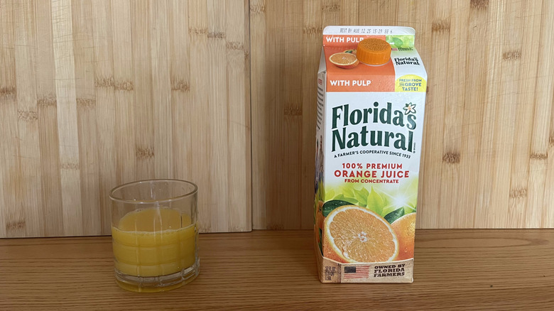 A carton of Florida's Natural orange juice