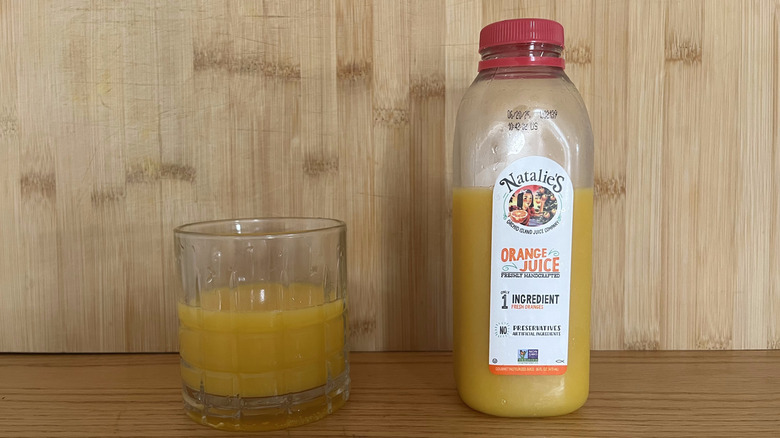 A bottle of Natalie's orange juice