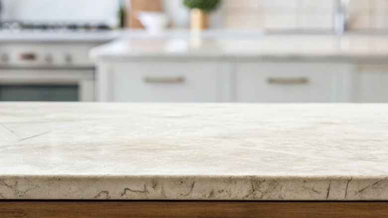 A shining, well maintained granite countertop