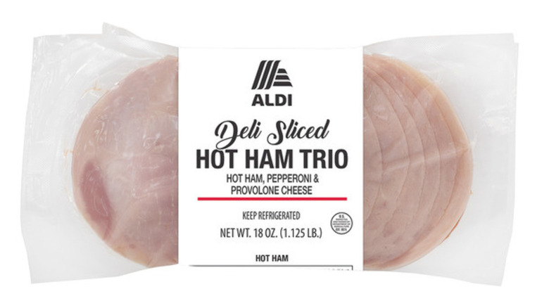 Aldi Italian Trio: Hot Ham, Pepperoni, Provolone available in the deli section