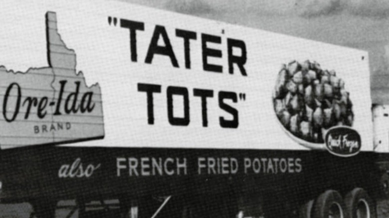 The side of a retro Ore-Ida truck advertising Tater Tots
