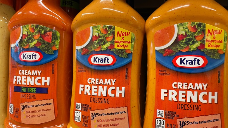 Bottles of French dressing