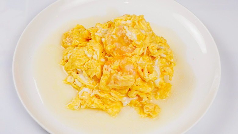 Cantonese-style scrambled eggs on plate