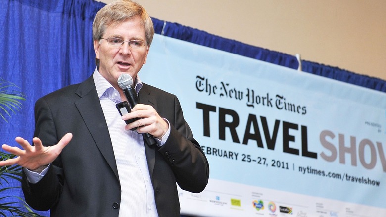 TV host Rick Steves presenting on travel.
