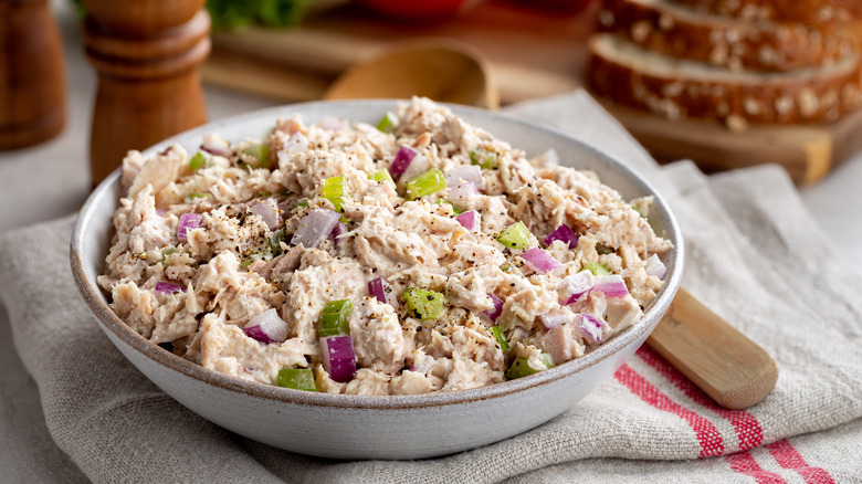 Tuna salad in a bowl
