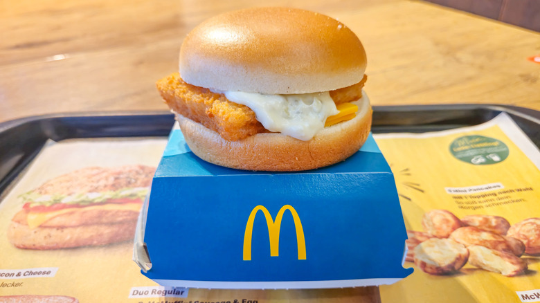 Unboxed McDonald's Filet-O-Fish sandwich