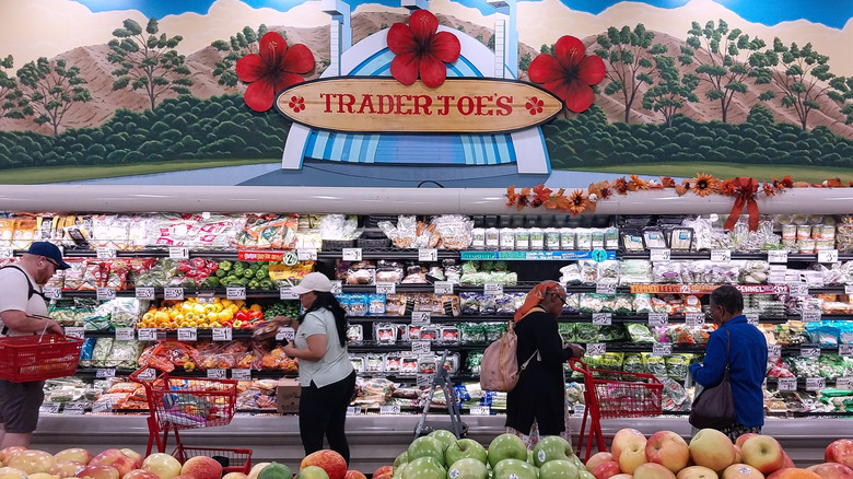 Produce section at a Trader Joe's store