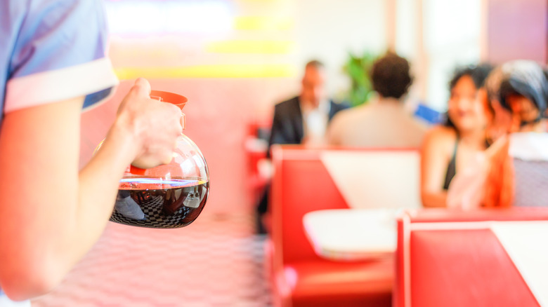A pot of coffee at an American diner