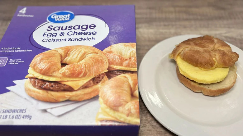 Great Value sausage egg cheese sandwich box with sandwich
