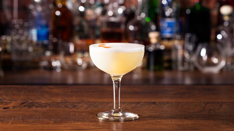 Pisco sour cocktail in bars