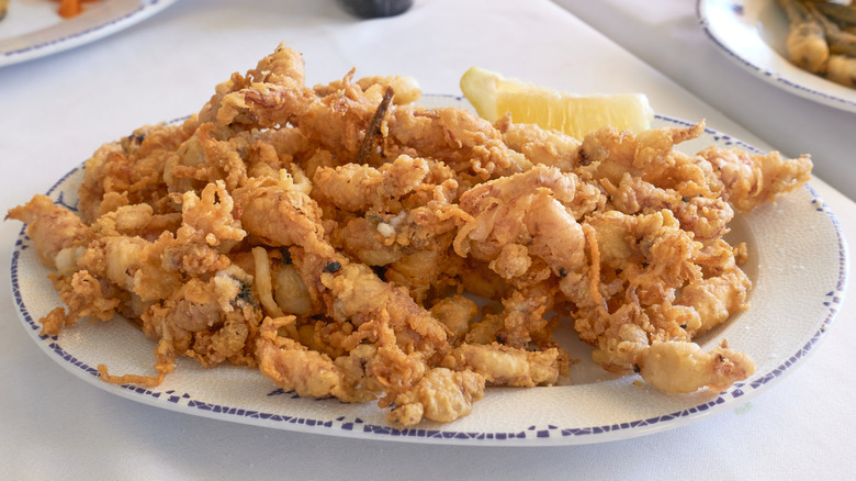 fried calamari on platter