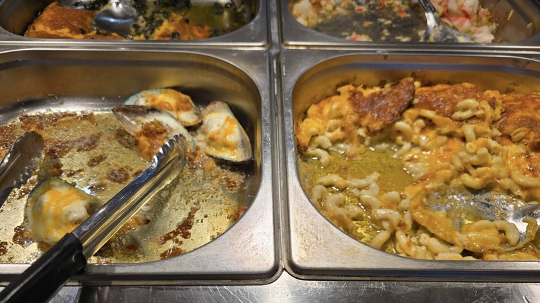 Several buffet trays at City Buffet