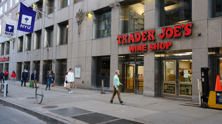 A view outside Trader Joe's in Union Square in New York City