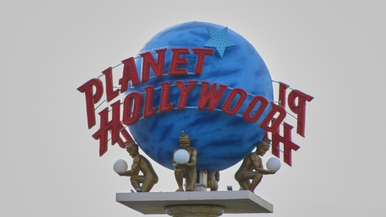 Planet Hollywood exterior 3-D planet sign