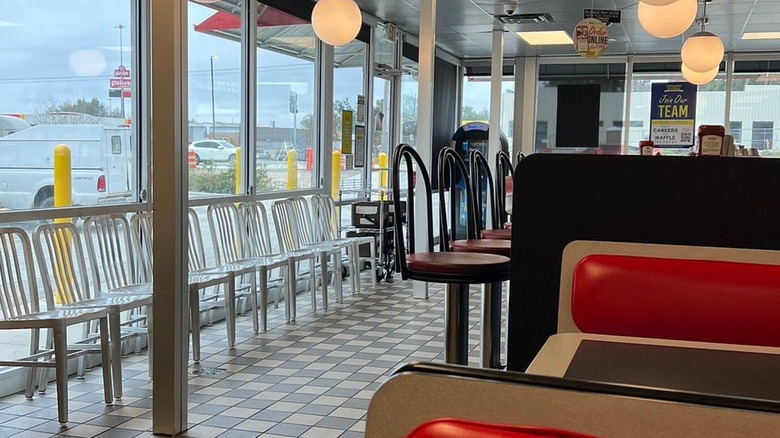 The inside of a Waffle House in Ocala, Florida
