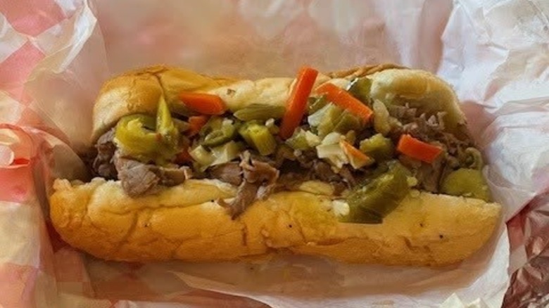 Italian Beef sandwich from The Pizza Man