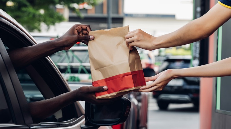 Fast food meal at drive-thru