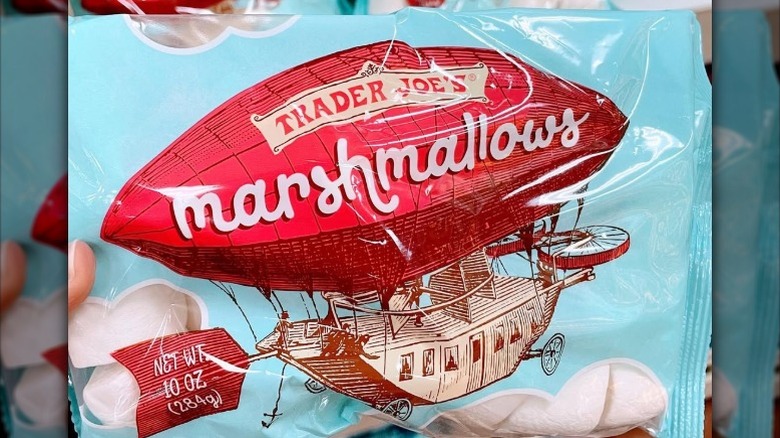 A close-up of a bag of Trader Joe's marshmallows