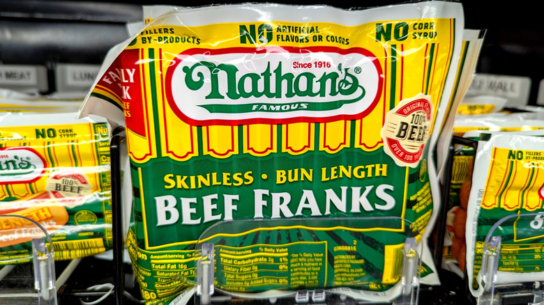 Nathan's hot dogs in store