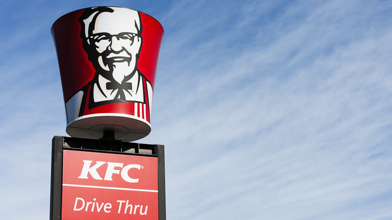 KFC bucket sign for drive thru