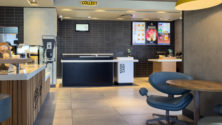 The inside of a McDonald's Restaurant in South Africa.