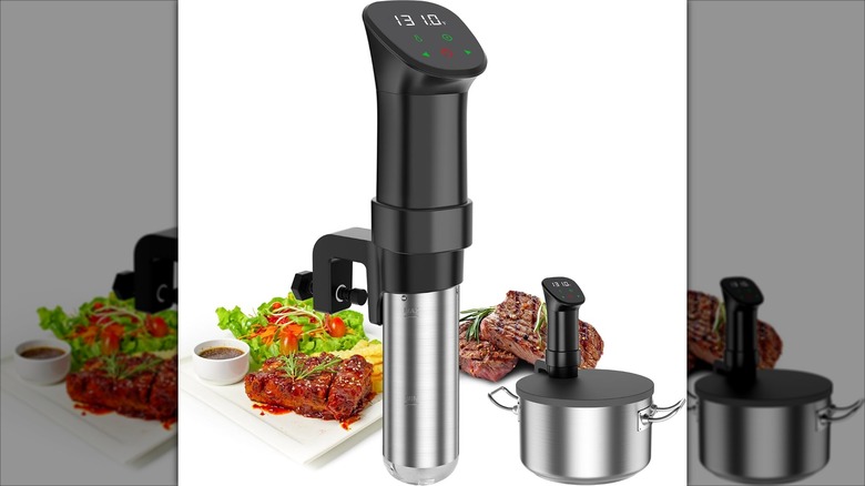 Rocyis sous vide kit with meat and vegetables in background