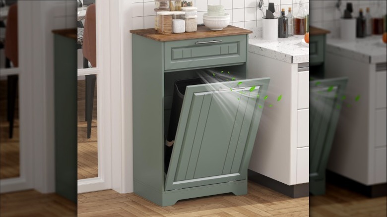 JMHDYG tilt-out trash cabinet