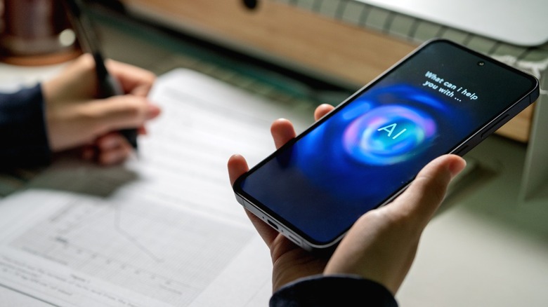 A person using an AI chatbot.
