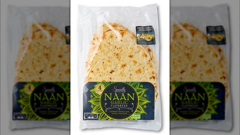 Naan on a white background