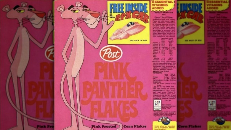 The box art for Pink Panther Flakes.