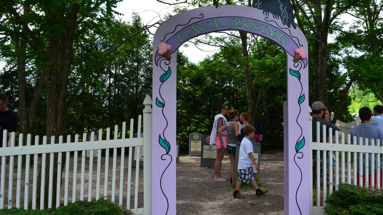 The entrance to Ben & Jerry's Flavor Graveyard at its visitor center in Vermont