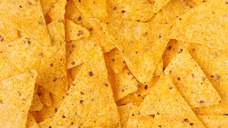 Close-up of yellow tortilla chips