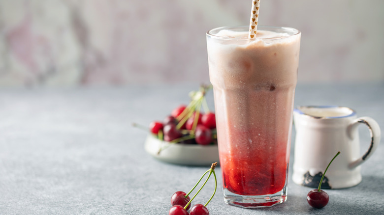 Cherry soda with cream