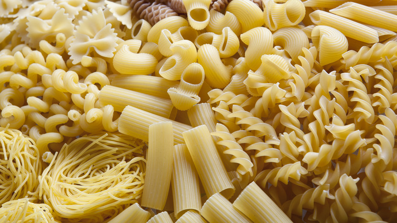 A variety of pasta shapes