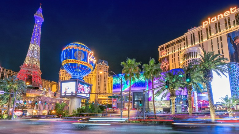 Las Vegas Strip lit up at night