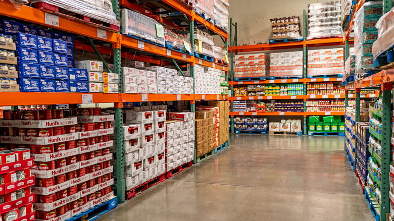 Aisle inside a Costco store
