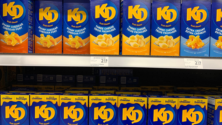 Boxes of Kraft Dinner in Canada