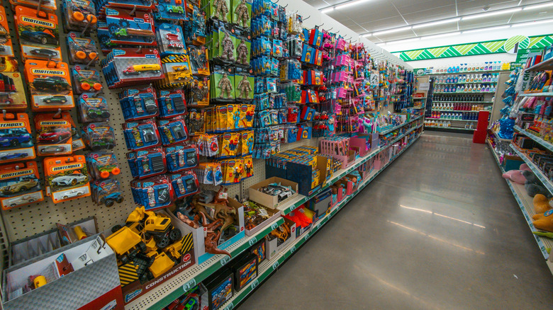 An aisle of items at a Dollar Tree store