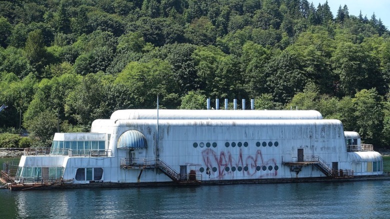 The derelict "McBarge" in Burrard Inlet in 2015.