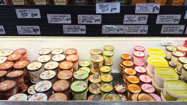 The frozen dessert aisle of Trader Joe's.
