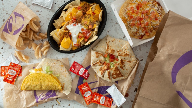 Several of Taco Bell's most popular foods, including nachos, tacos, a crunchwrap supreme, and more