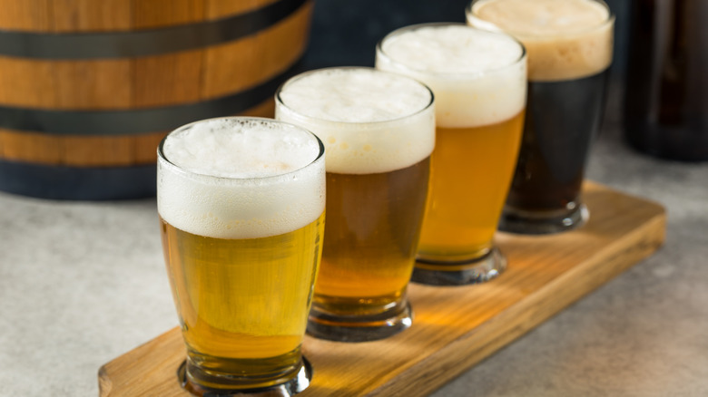 Flight of craft beer