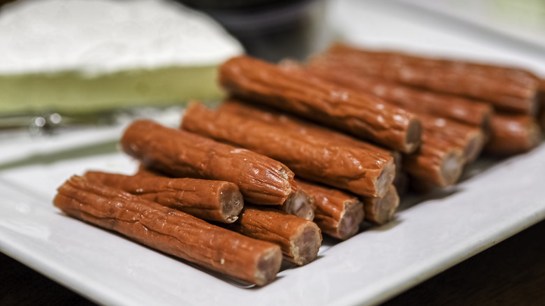 meat sticks on plate