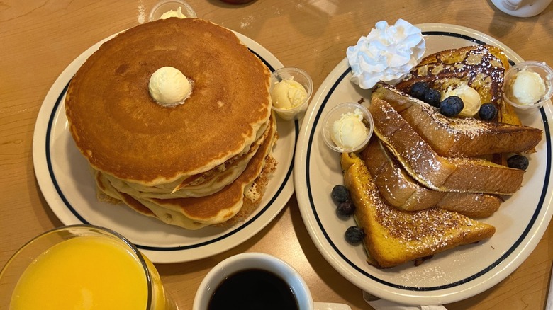 A breakfast spread at IHOP.