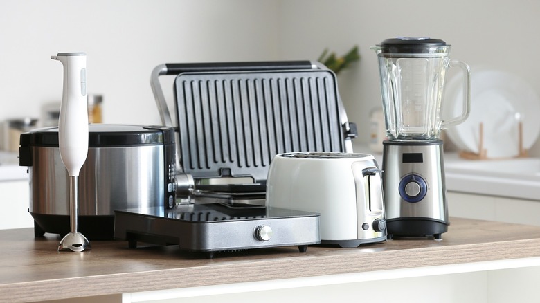 Kitchen appliances on countertop